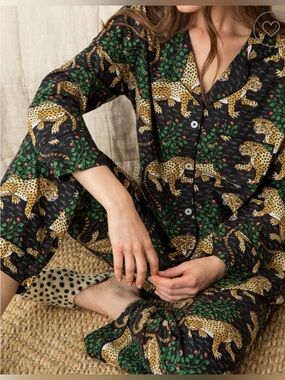 Printfresh Bagheera Long PJ Set in Ink. Size XS